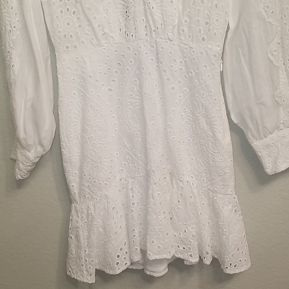 BCBGMaxAzria Cotton Eyelet Mini Dress - Picture 9 of 11